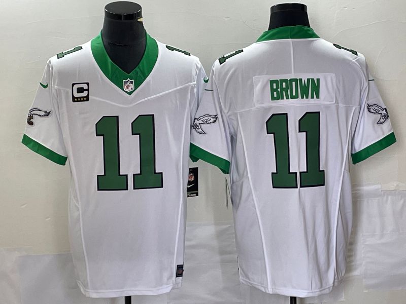 Men Philadelphia Eagles #11 Brown White Nike Throwback Vapor Limited NFL Jersey->philadelphia eagles->NFL Jersey